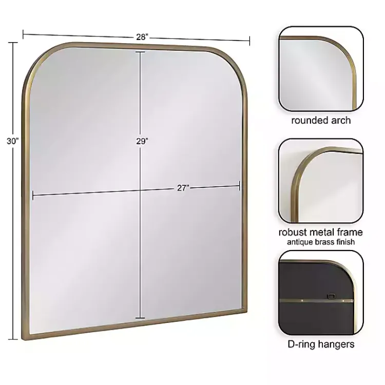 Kirklands Home Antique Brass Wide Arch Wall Mirror Gold Best