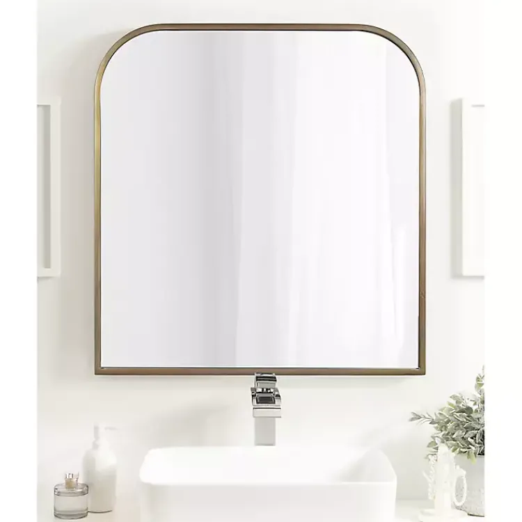 Kirklands Home Antique Brass Wide Arch Wall Mirror Gold Best