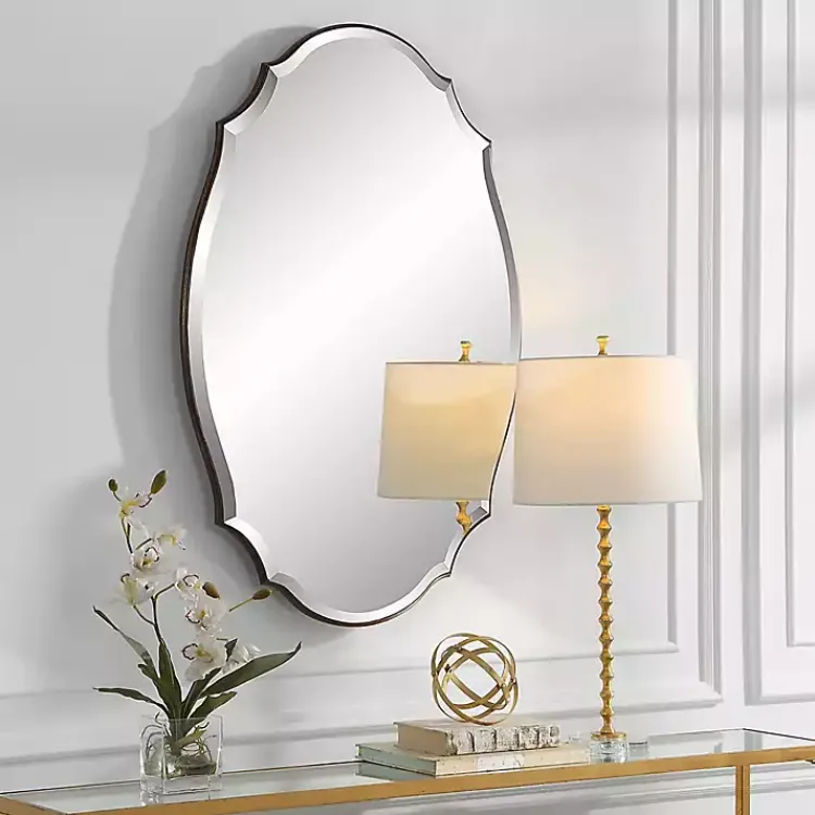 Kirklands Home Antique Bronze Curved Wall Mirror Online