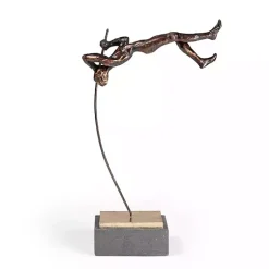 Statues & Figurines>Kirklands Home Antique Bronze Pole Vaulter Figurine, 17 in. Gold