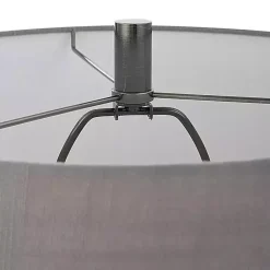 Kirklands Home Antique Dark Nickel Cone Base Table Lamp Gray