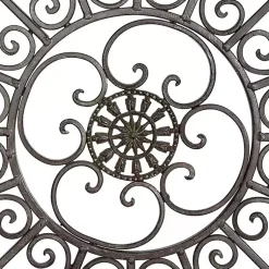 Kirklands Home Antique Fleur-de-Lis Medallion Metal Wall Plaque Black Sale