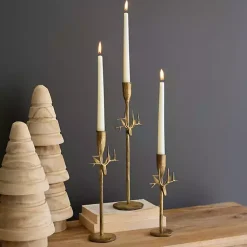 Candle Holders>Kirklands Home Antique Deer Candle Holders, Set of 3 Gold
