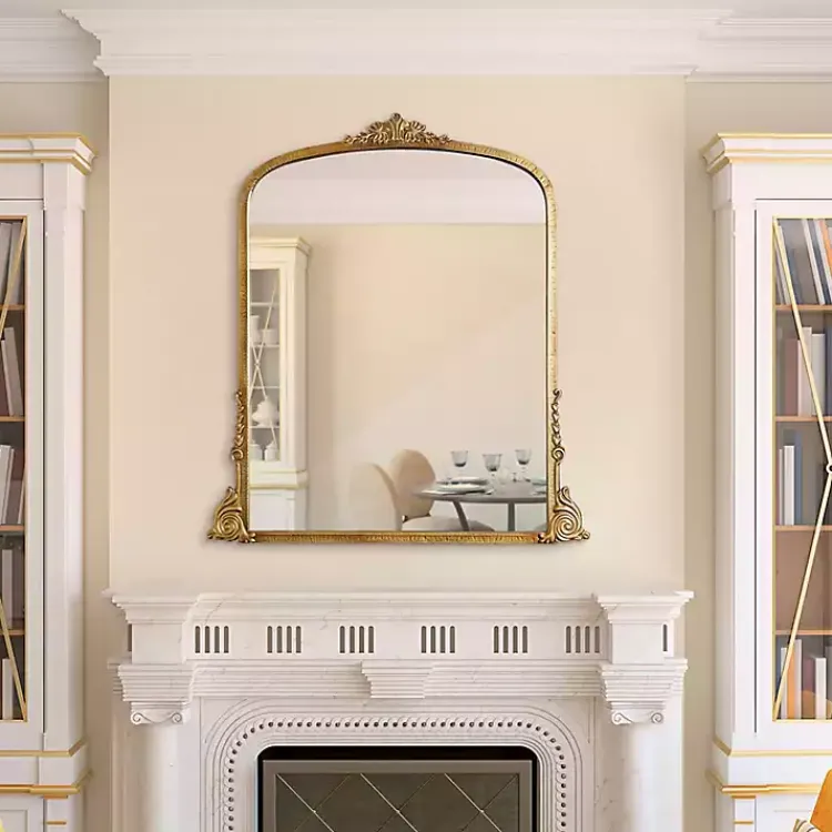 Kirklands Home Antique Gold Metal Baroque Arch Wall Mirror Discount