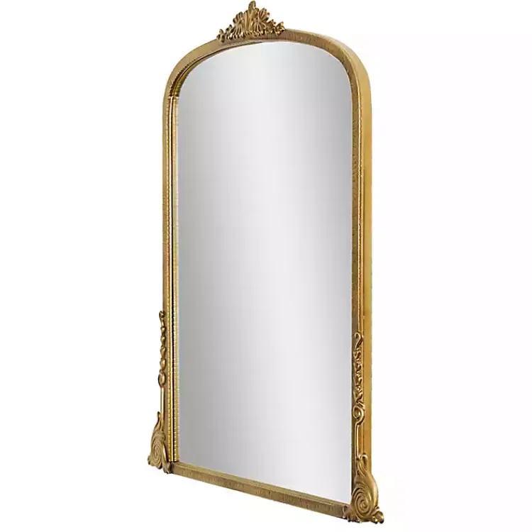 Kirklands Home Antique Gold Metal Baroque Arch Wall Mirror Discount