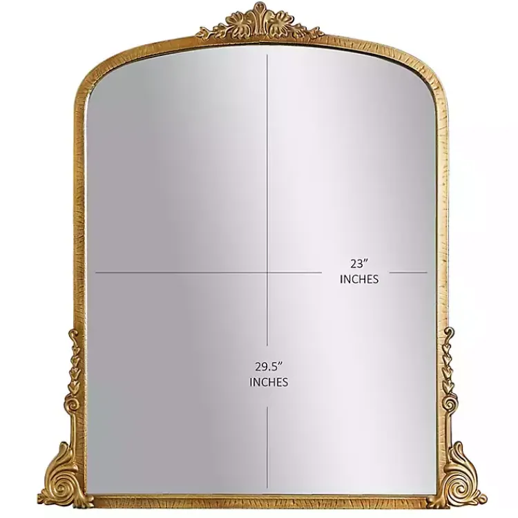 Kirklands Home Antique Gold Metal Baroque Arch Wall Mirror Discount