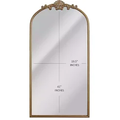 Kirklands Home Antique Gold Metal Ornate Arch Wall Mirror