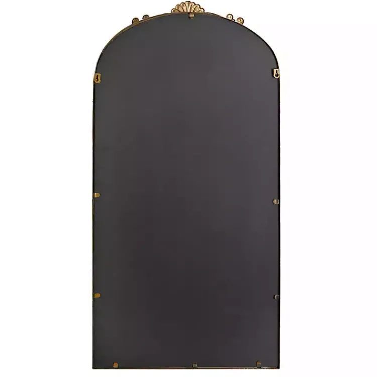 Kirklands Home Antique Gold Metal Ornate Arch Wall Mirror