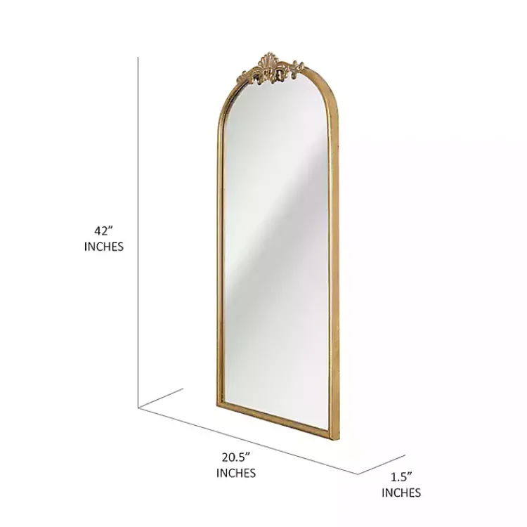 Kirklands Home Antique Gold Metal Ornate Arch Wall Mirror