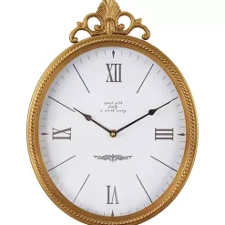 Kirklands Home Antique Gold Metal Scroll Wall Clock