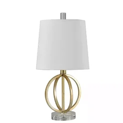 Kirklands Home Antique Gold Table Lamp with Steel Base White Outlet