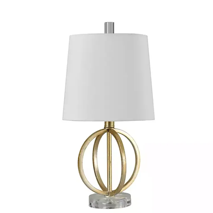 Kirklands Home Antique Gold Table Lamp with Steel Base White Outlet