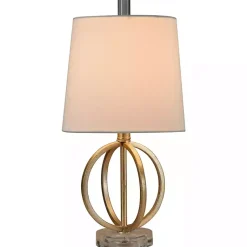 Kirklands Home Antique Gold Table Lamp with Steel Base White Outlet