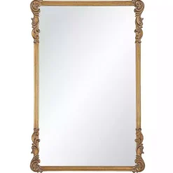 Kirklands Home Antique Gold Vintage Rectangular Wall Mirror Clearance