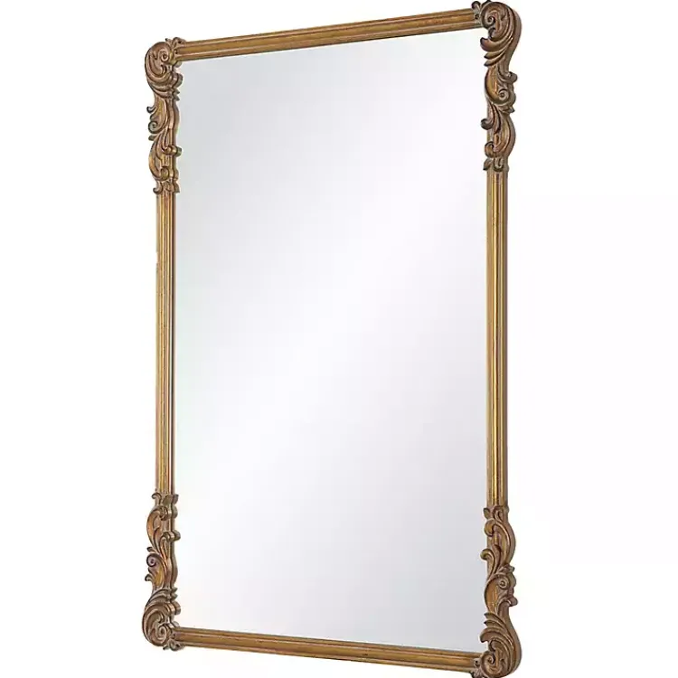 Kirklands Home Antique Gold Vintage Rectangular Wall Mirror Clearance