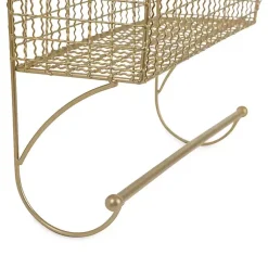 Kirklands Home Antique Gold Wire Basket Towel Rack, 17 in. Best