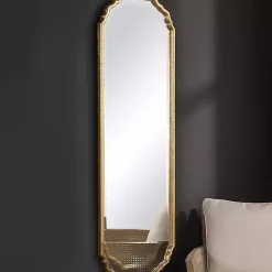 Kirklands Home Antique Gold Wooden Mirror with Curved Corners Online