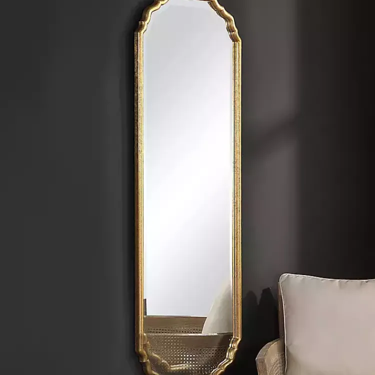 Kirklands Home Antique Gold Wooden Mirror with Curved Corners Online