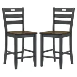 Kirklands Home Antique Wood Counter Stools, Set of 2 Gray Discount