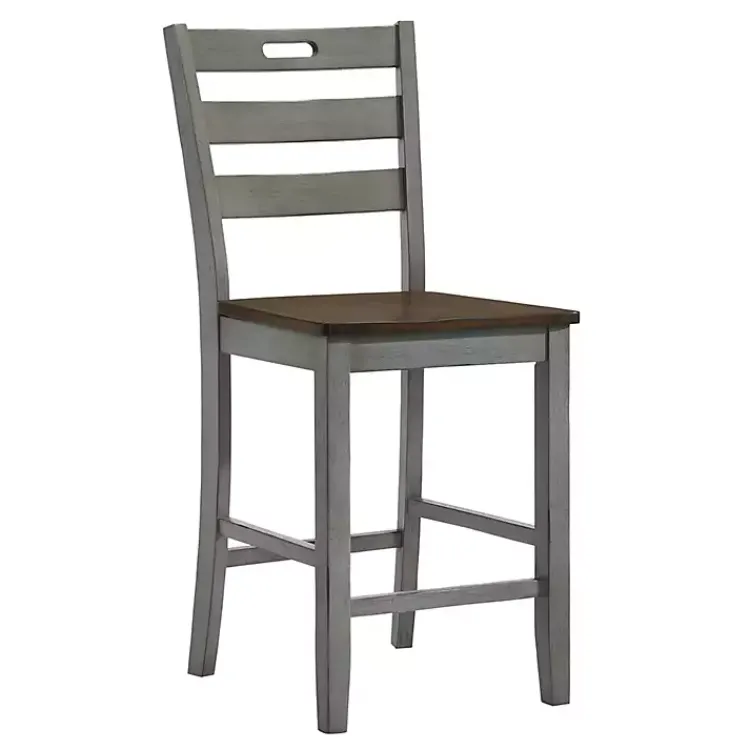 Kirklands Home Antique Light Wood Counter Stools, Set of 2 Gray Outlet
