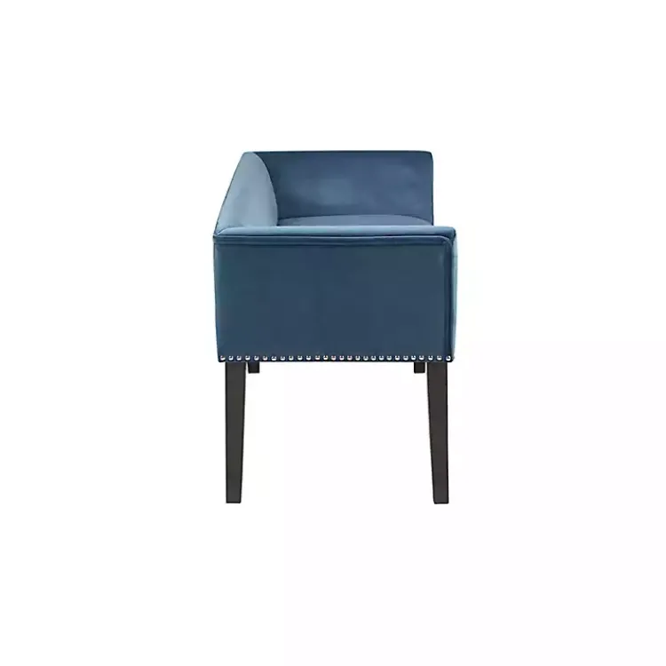 Kirklands Home Antique Sapphire Low Back Upholstered Bench Blue Sale