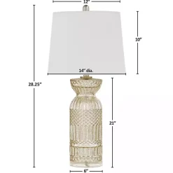 Kirklands Home Antique Textured Glass Luxuria Table Lamp Silver Discount