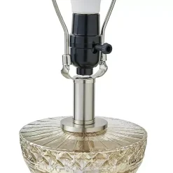 Kirklands Home Antique Textured Glass Luxuria Table Lamp Silver Discount