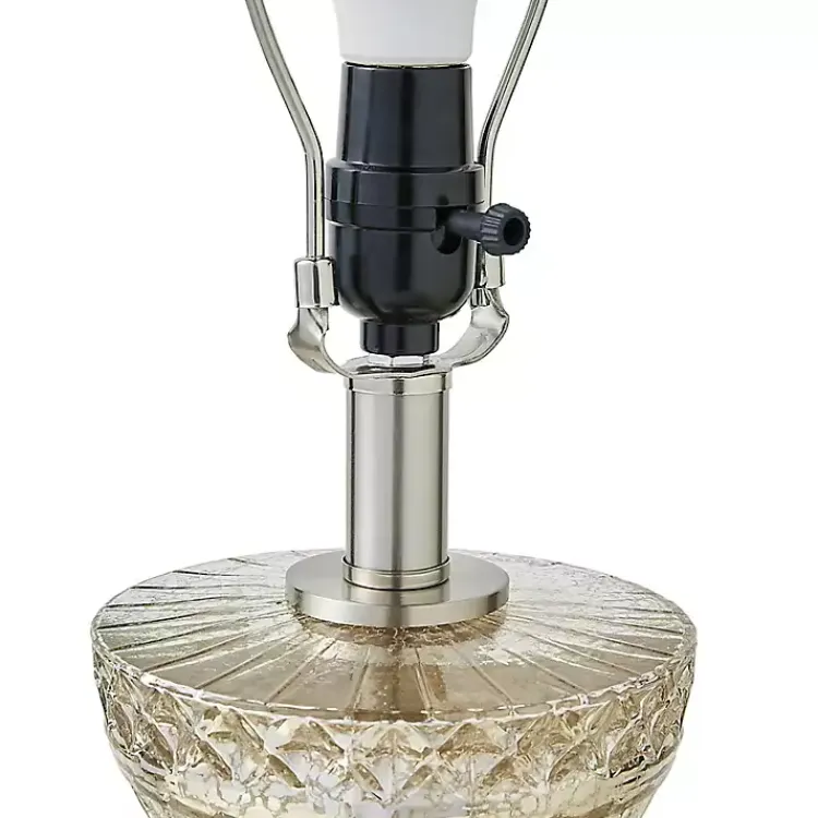 Kirklands Home Antique Textured Glass Luxuria Table Lamp Silver Discount