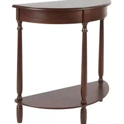 Kirklands Home Antique Walnut Half Round Console Table Brown Online