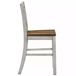 Kirklands Home Antique White & Dark Brown 2-pc. Counter Stool Set New