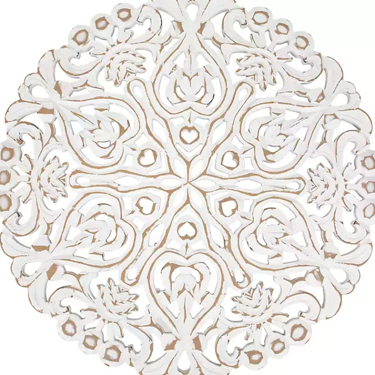 Kirklands Home Antique Damask Round Wall Plaque White Clearance