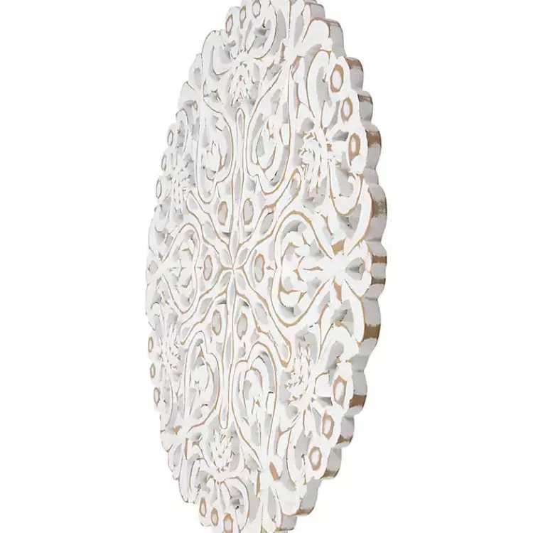 Kirklands Home Antique Damask Round Wall Plaque White Clearance