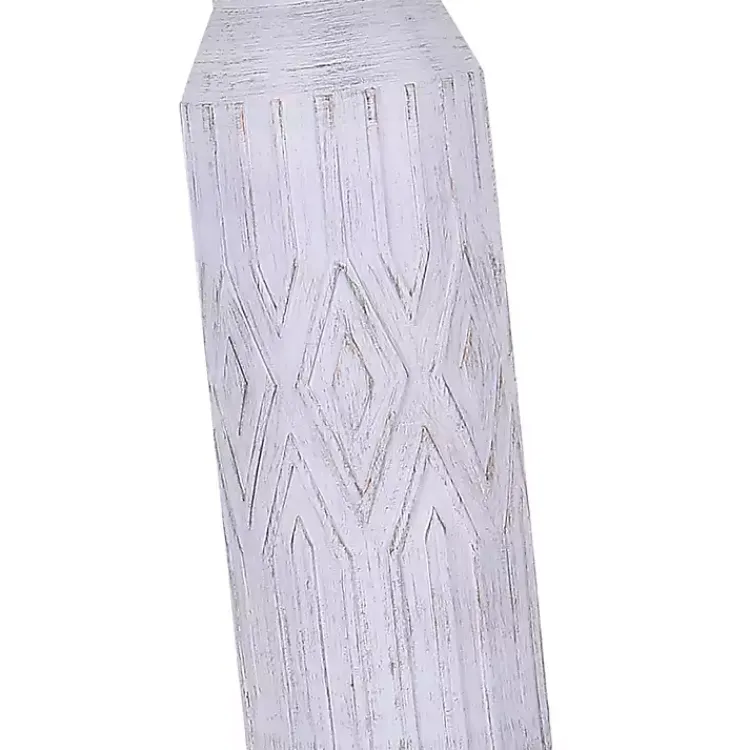 Kirklands Home Antique White Deco Diamond Table Lamps, Set of 2 Tan New