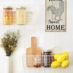 Kirklands Home Antique White 2-pc. Long Wire Basket Set, 17 in. Hot