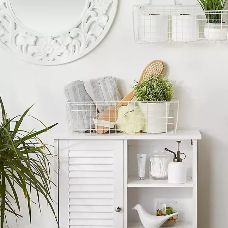 Kirklands Home Antique White 2-pc. Long Wire Basket Set, 17 in. Hot