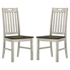 Kirklands Home Antique Slatted Back Dining Chairs, Set of 2 White Sale