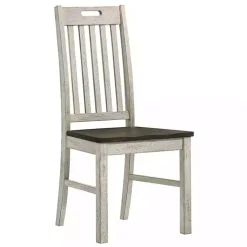 Kirklands Home Antique Slatted Back Dining Chairs, Set of 2 White Sale