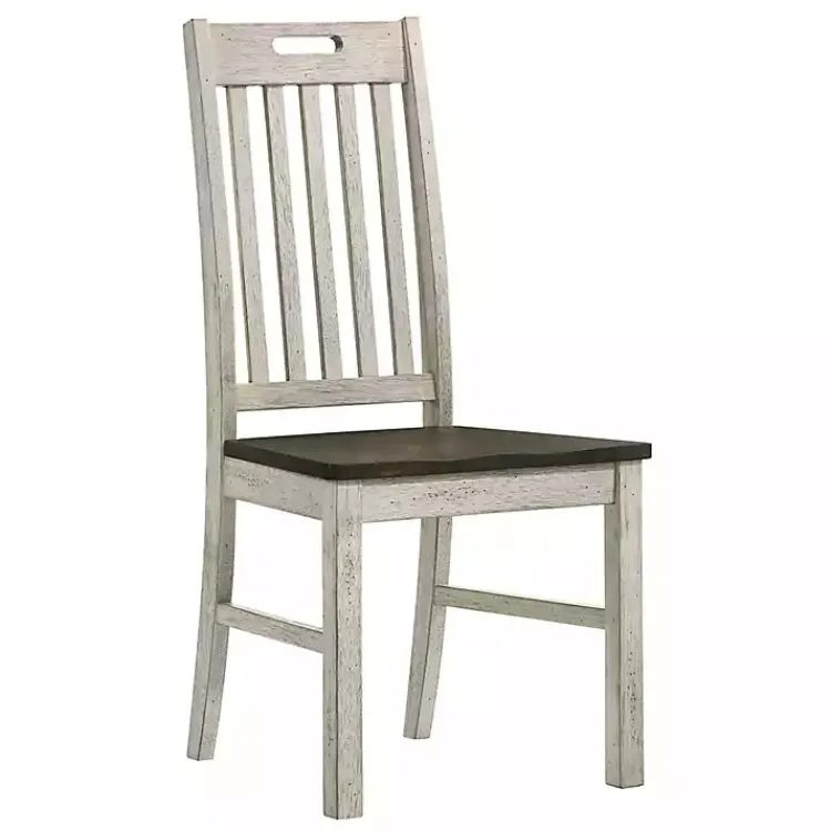 Kirklands Home Antique Slatted Back Dining Chairs, Set of 2 White Sale