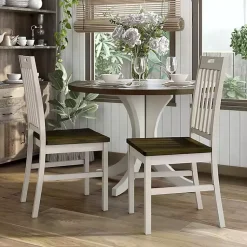 Kirklands Home Antique Slatted Back Dining Chairs, Set of 2 White Sale