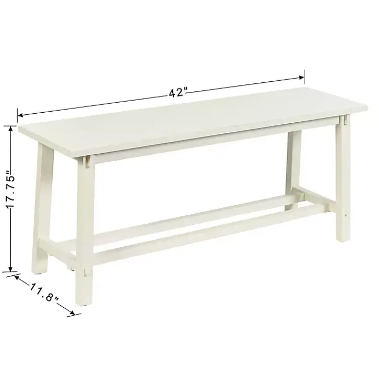 Kirklands Home Antique Wood Noah Bench White Online