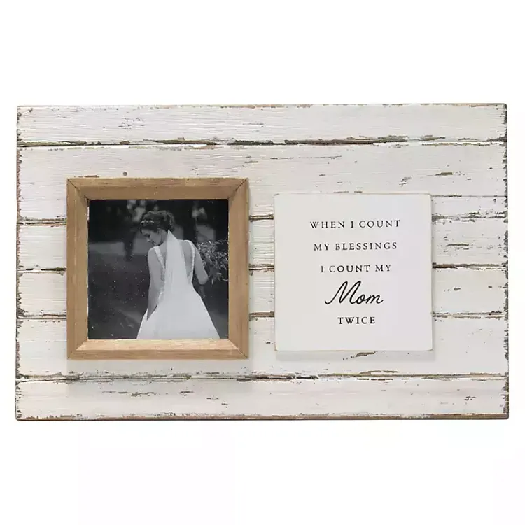 Picture Frames>Kirklands Home Antique White Wooden Mom Picture Frame
