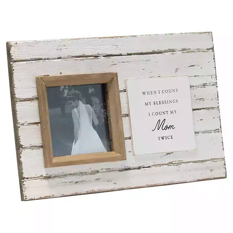 Picture Frames>Kirklands Home Antique White Wooden Mom Picture Frame