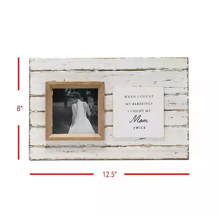 Picture Frames>Kirklands Home Antique White Wooden Mom Picture Frame