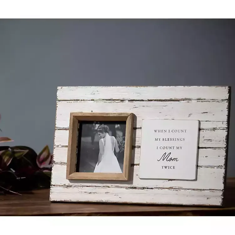 Picture Frames>Kirklands Home Antique White Wooden Mom Picture Frame