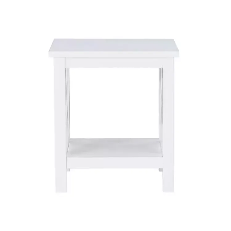 Kirklands Home Antique White X Side Frame Accent Table Best
