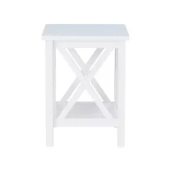 Kirklands Home Antique White X Side Frame Accent Table Best