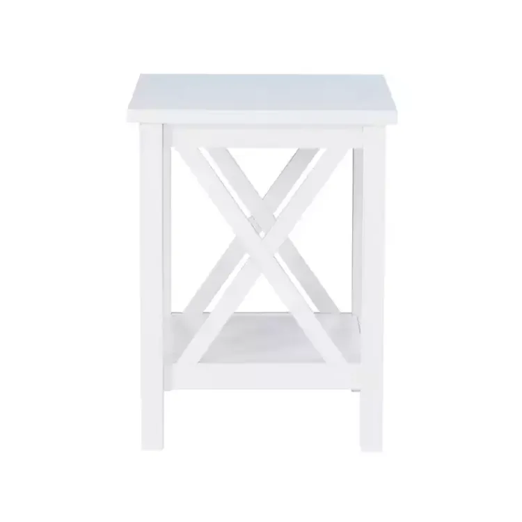 Kirklands Home Antique White X Side Frame Accent Table Best