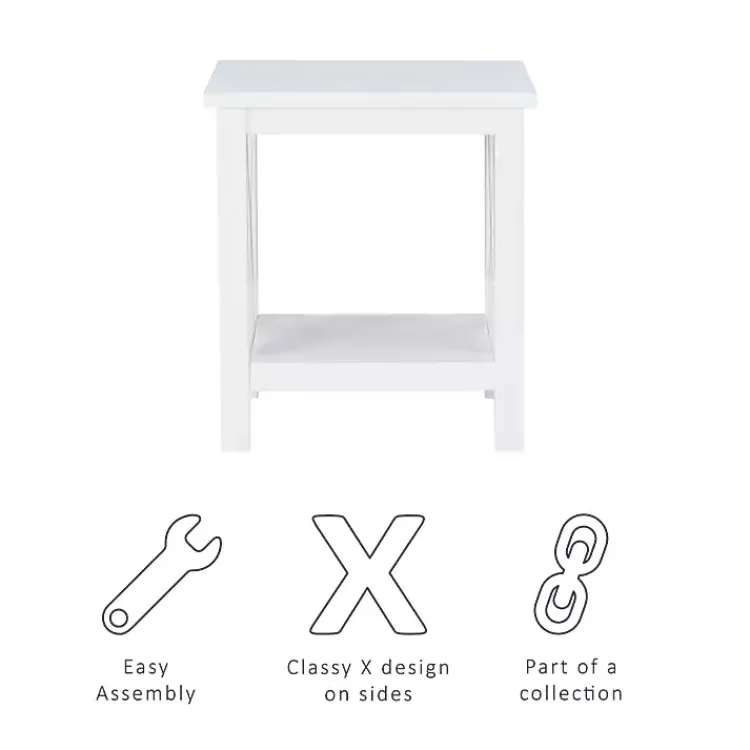 Kirklands Home Antique White X Side Frame Accent Table Best