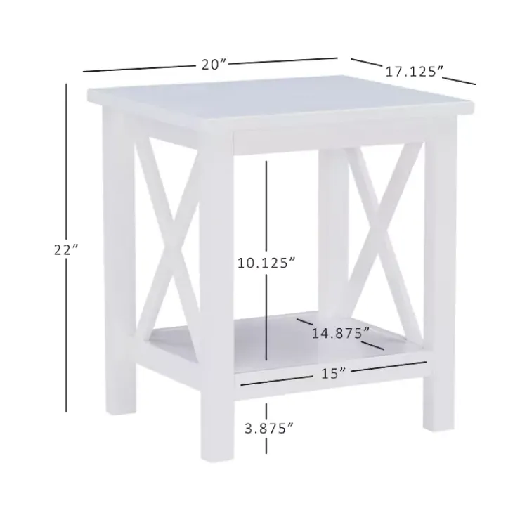 Kirklands Home Antique White X Side Frame Accent Table Best