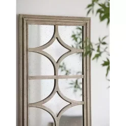 Kirklands Home Antique Whitewashed Diamond Panel Wall Mirror Clearance